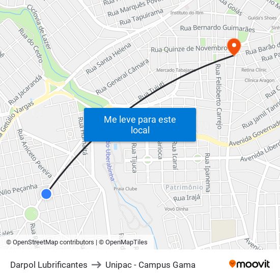 Darpol Lubrificantes to Unipac - Campus Gama map