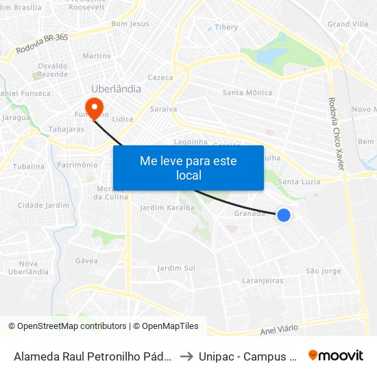 Alameda Raul Petronilho Pádua, 187 to Unipac - Campus Gama map