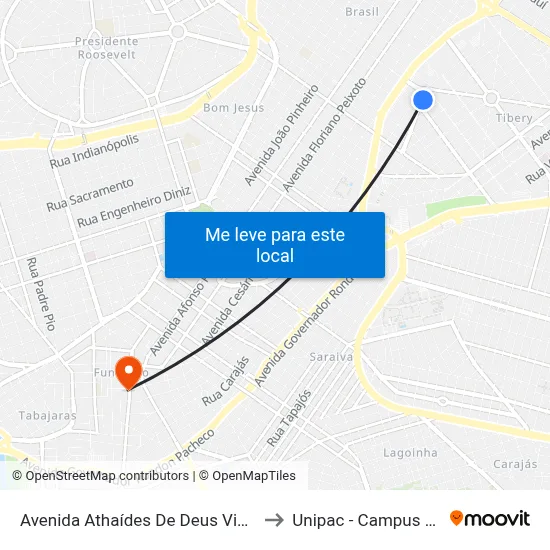 Avenida Athaídes De Deus Vieira, 488 to Unipac - Campus Gama map