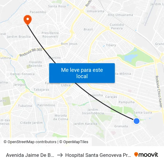Avenida Jaime De Barros, 412 to Hospital Santa Genoveva Pronto Socorro map