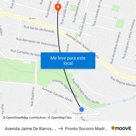 Avenida Jaime De Barros, 412 to Pronto Socorro Madrecor map