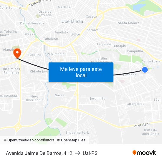 Avenida Jaime De Barros, 412 to Uai-PS map