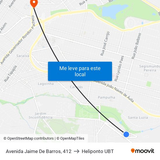 Avenida Jaime De Barros, 412 to Heliponto UBT map