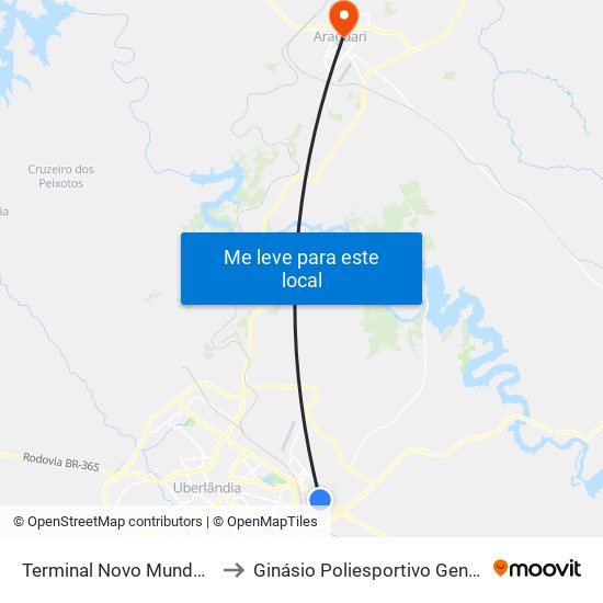 Terminal Novo Mundo - Área De Estocagem to Ginásio Poliesportivo General Mario Brum Negreiros map