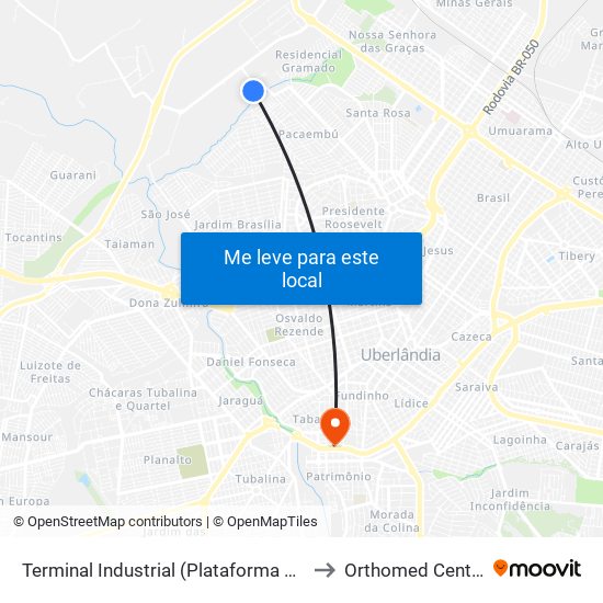 Terminal Industrial (Plataforma A2) to Orthomed Center map