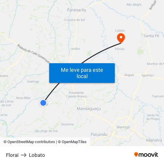Floraí to Lobato map