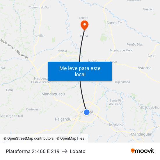 Plataforma 2: 466 E 219 to Lobato map