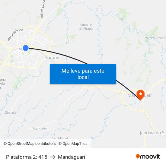 Plataforma 2: 415 to Mandaguari map