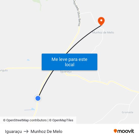 Iguaraçu to Munhoz De Melo map