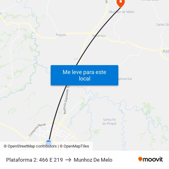 Plataforma 2: 466 E 219 to Munhoz De Melo map