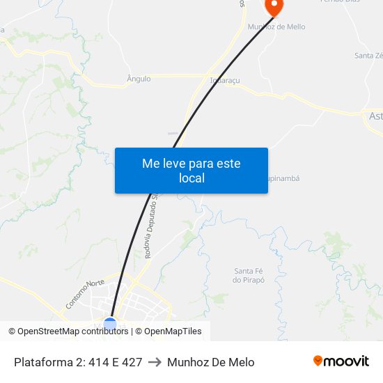 Plataforma 2: 414 E 427 to Munhoz De Melo map