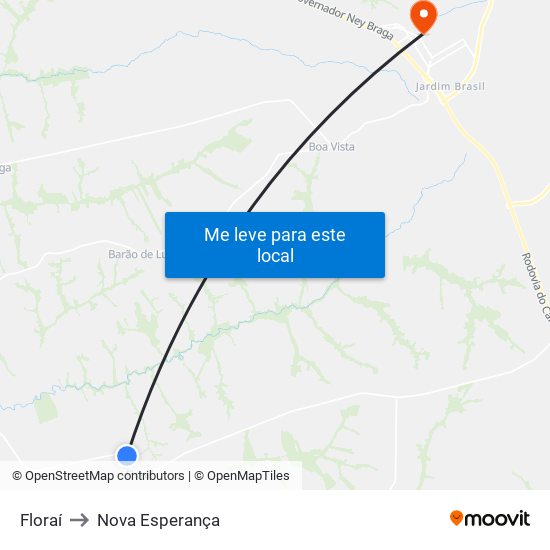 Floraí to Nova Esperança map