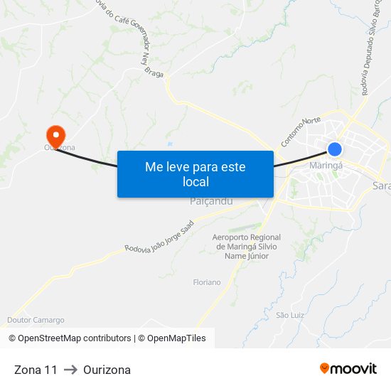 Zona 11 to Ourizona map