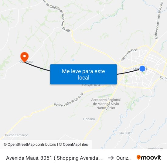 Avenida Mauá, 3051 ( Shopping Avenida Center ). to Ourizona map