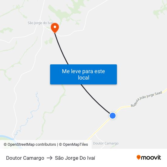 Doutor Camargo to São Jorge Do Ivaí map