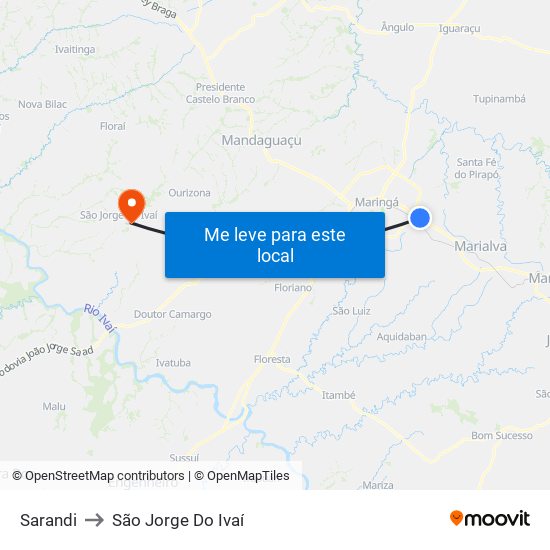 Sarandi to São Jorge Do Ivaí map