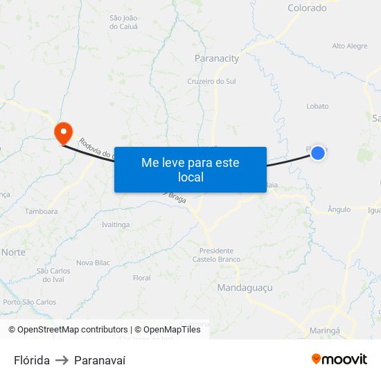 Flórida to Paranavaí map