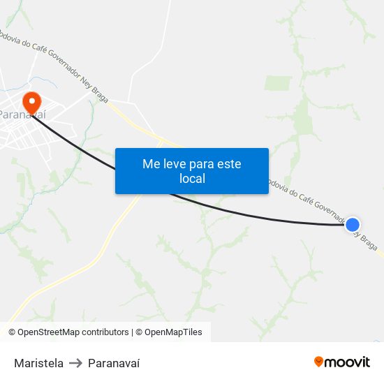 Maristela to Paranavaí map