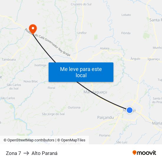 Zona 7 to Alto Paraná map