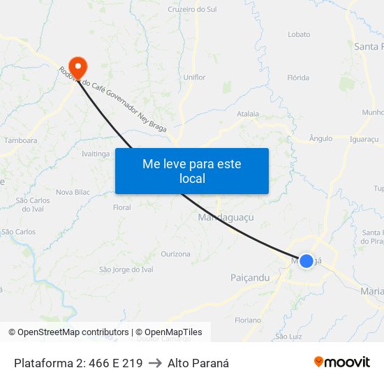 Plataforma 2: 466 E 219 to Alto Paraná map