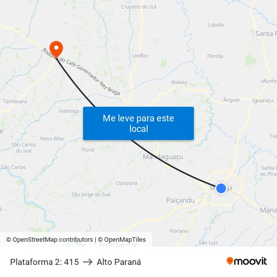 Plataforma 2: 415 to Alto Paraná map