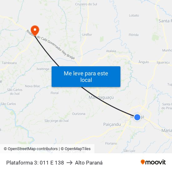 Plataforma 3: 011 E 138 to Alto Paraná map