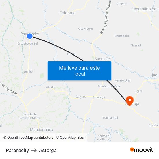 Paranacity to Astorga map