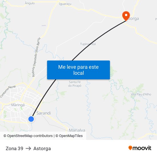 Zona 39 to Astorga map