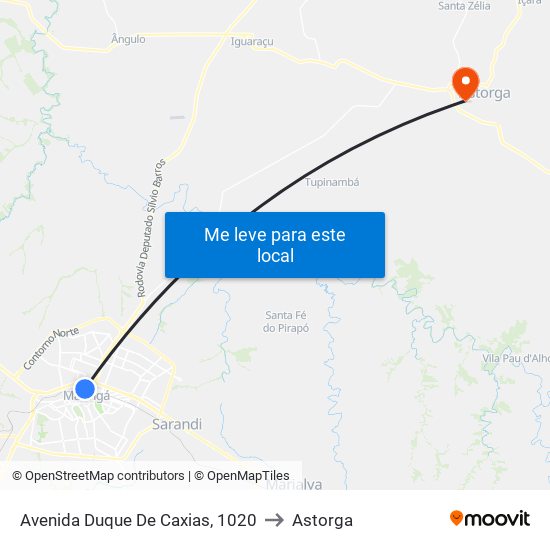 Avenida Duque De Caxias, 1020 to Astorga map