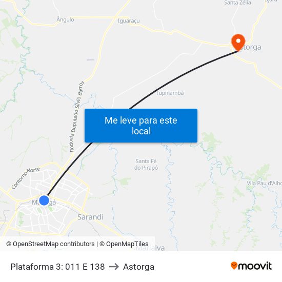 Plataforma 3: 011 E 138 to Astorga map