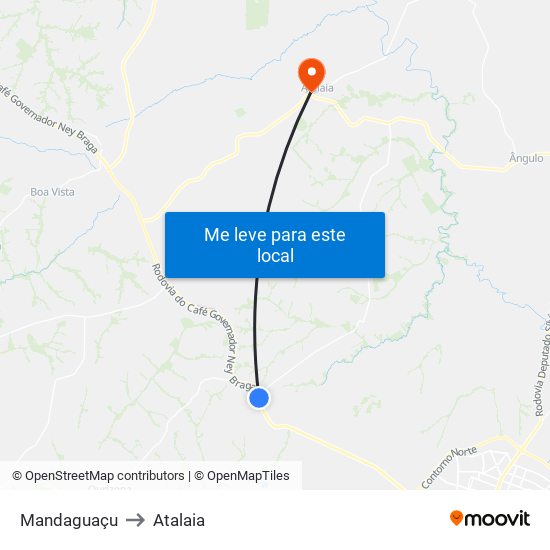 Mandaguaçu to Atalaia map