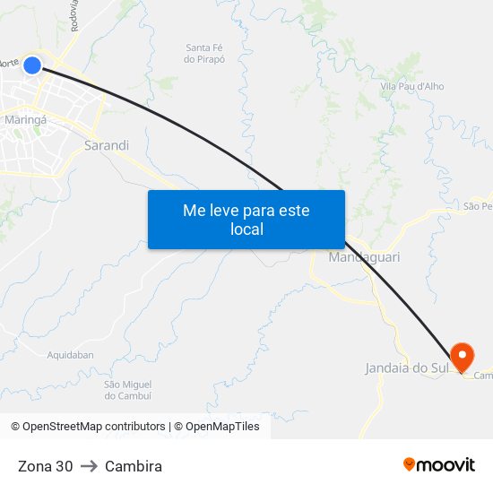 Zona 30 to Cambira map