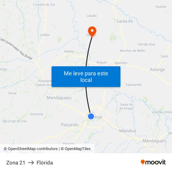 Zona 21 to Flórida map