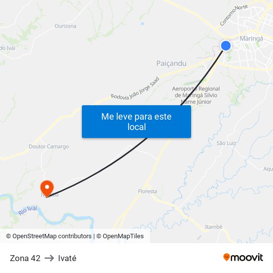 Zona 42 to Ivaté map