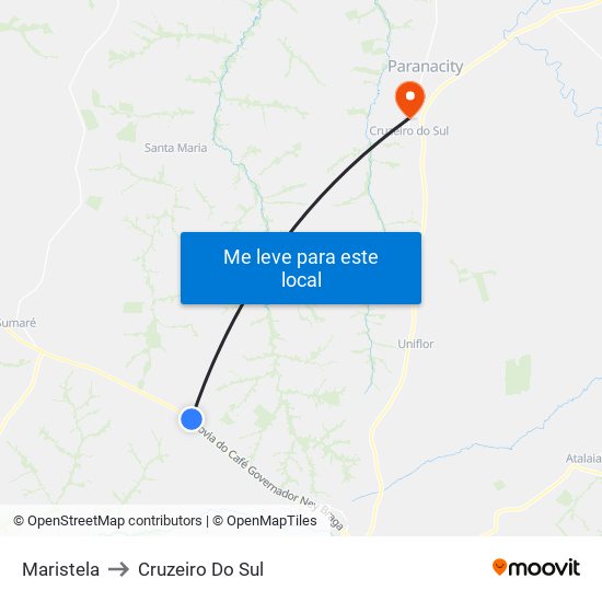 Maristela to Cruzeiro Do Sul map