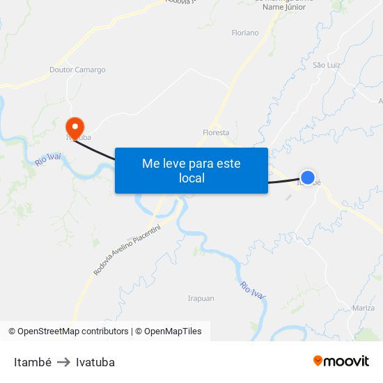 Itambé to Ivatuba map