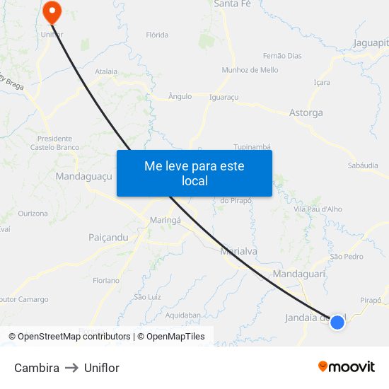 Cambira to Uniflor map