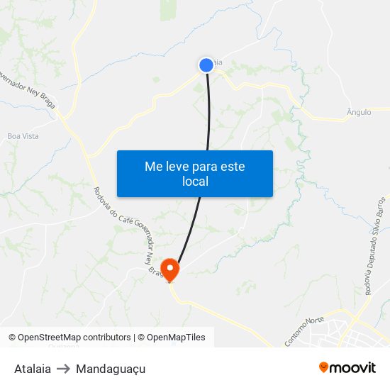 Atalaia to Mandaguaçu map