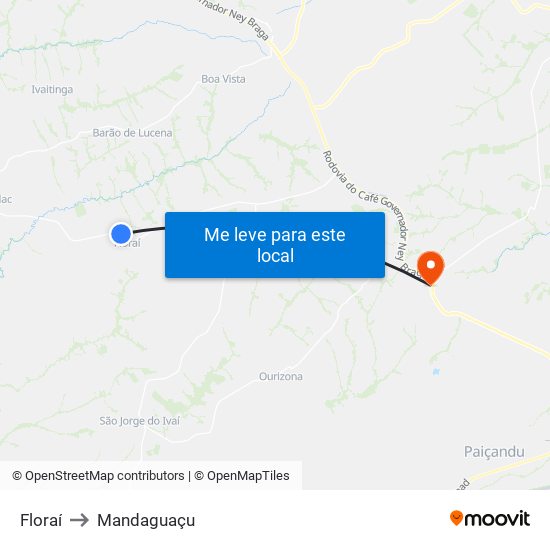 Floraí to Mandaguaçu map