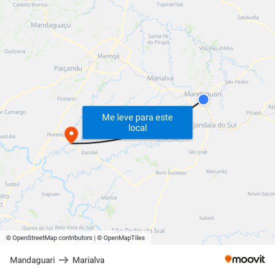 Mandaguari to Marialva map