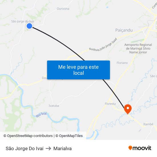 São Jorge Do Ivaí to Marialva map