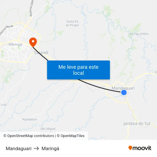 Mandaguari to Maringá map