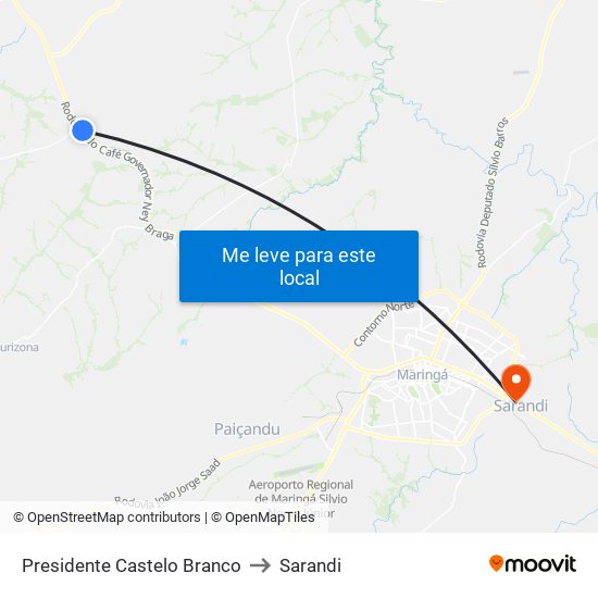 Presidente Castelo Branco to Sarandi map