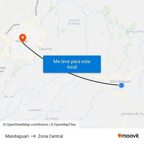 Mandaguari to Zona Central map