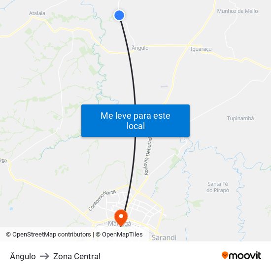 Ângulo to Zona Central map