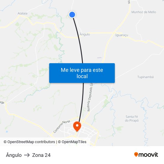 Ângulo to Zona 24 map