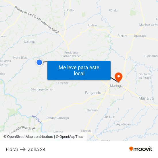 Floraí to Zona 24 map