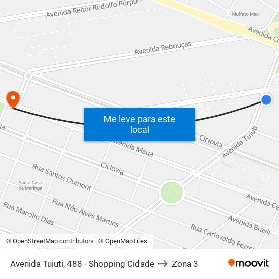 Avenida Tuiuti, 488 - Shopping Cidade to Zona 3 map