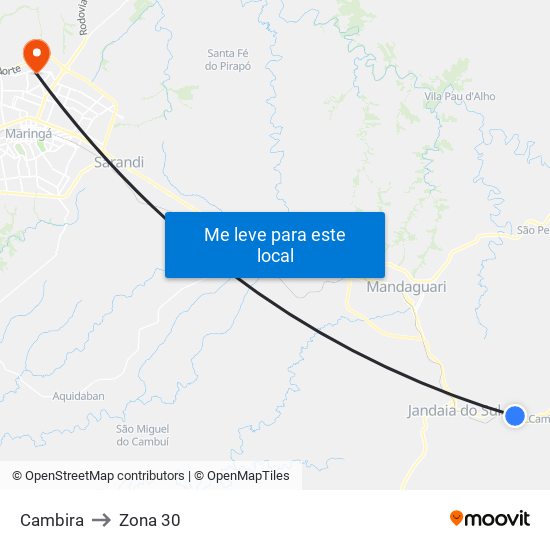 Cambira to Zona 30 map