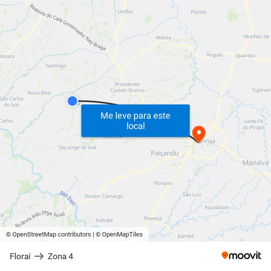Floraí to Zona 4 map